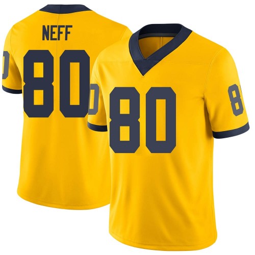 Hunter Neff Michigan Wolverines Youth NCAA #80 Maize Limited Brand Jordan College Stitched Football Jersey FFT6054FJ